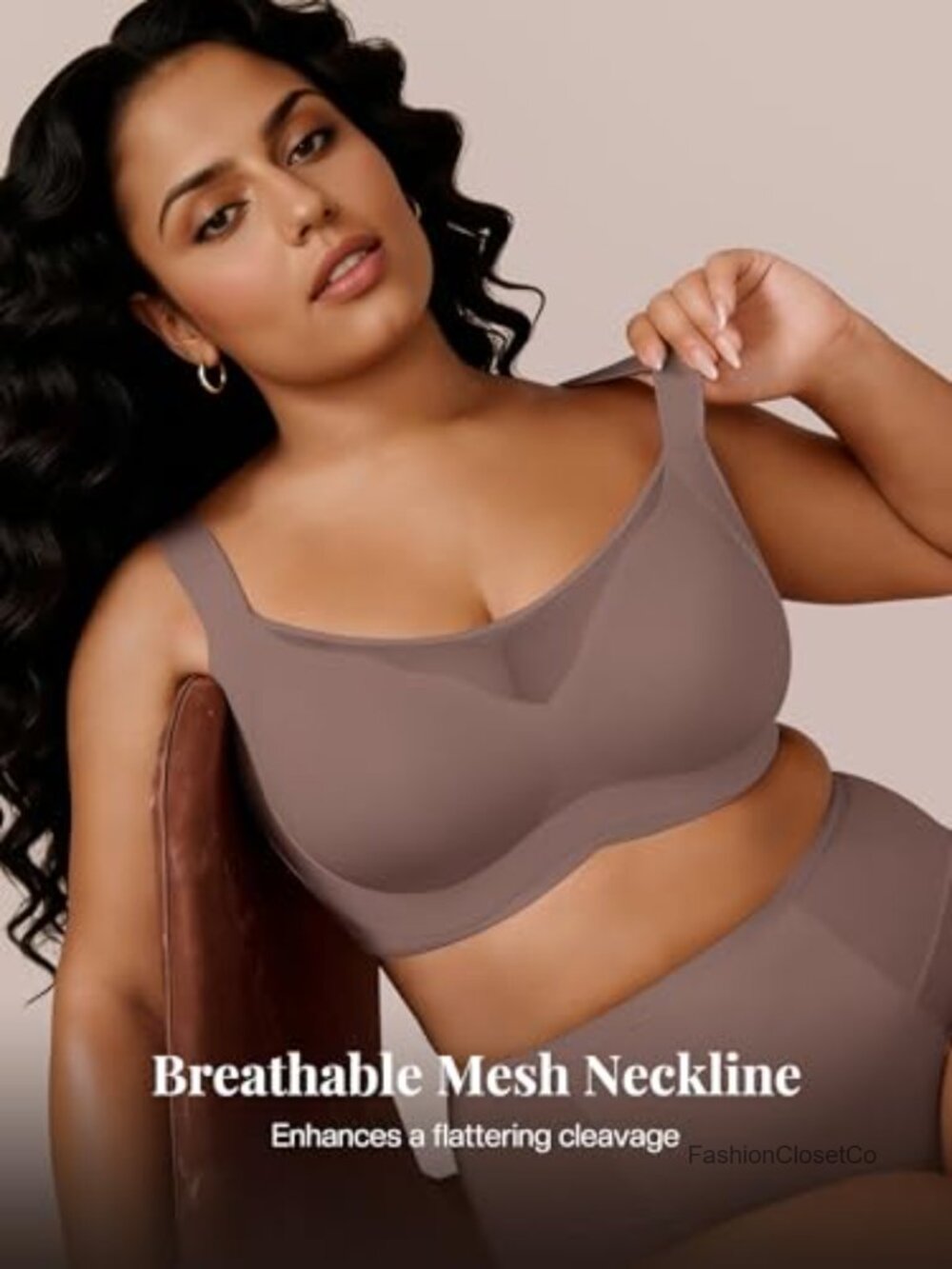 Wireless Push Up Bra, Seamless Mesh T-Shirt Bra, Full Coverage Everyday Bralette View 3